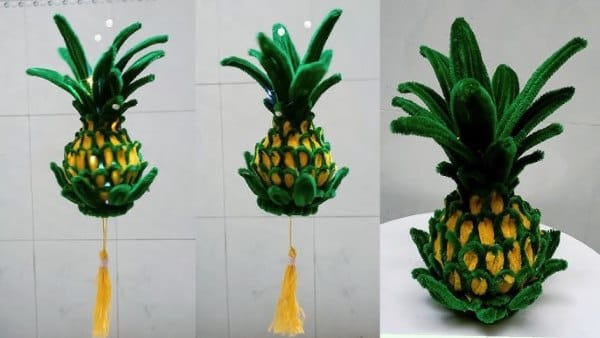 Cách làm lồng đèn hình dứa (trái thơm) rực rỡ