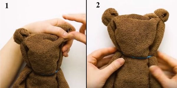 Tạo hình gấu Teddy bằng khăn