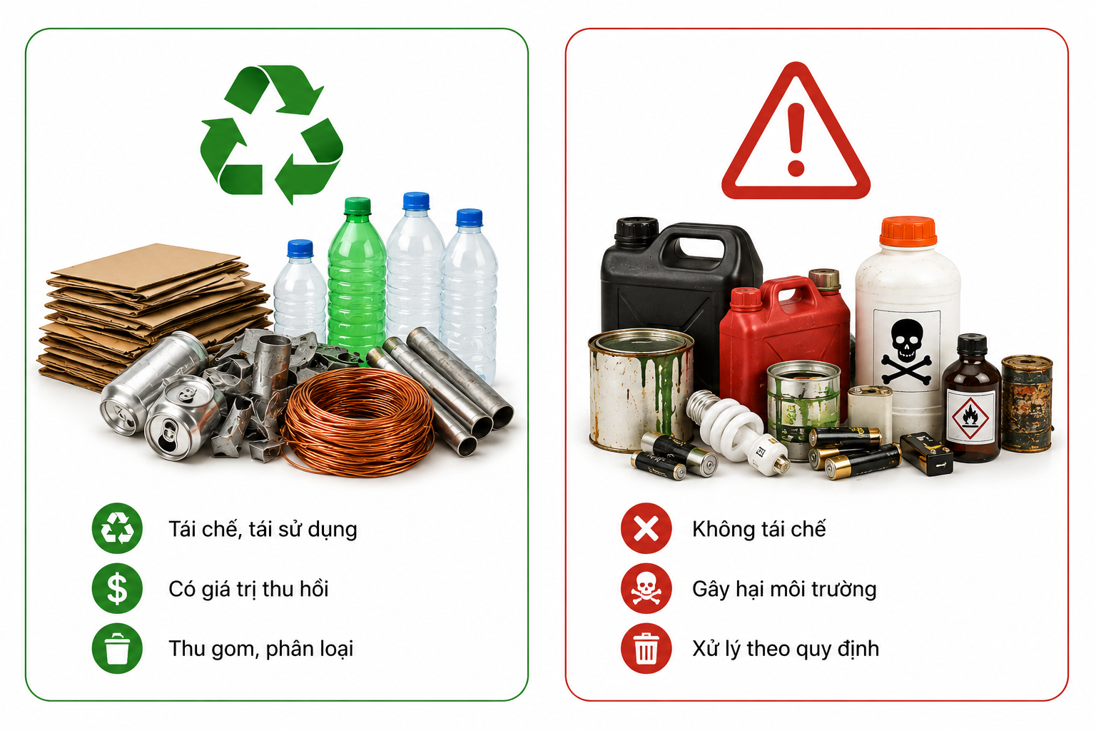 Sự khác biệt giữa phế liệu và rác thải nguy hại