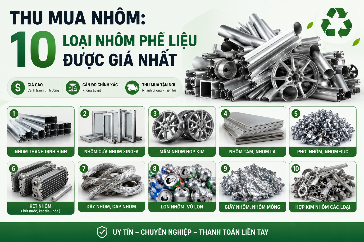 Bảng giá thu mua nhôm phế liệu tại Lào Cai – Thành Long